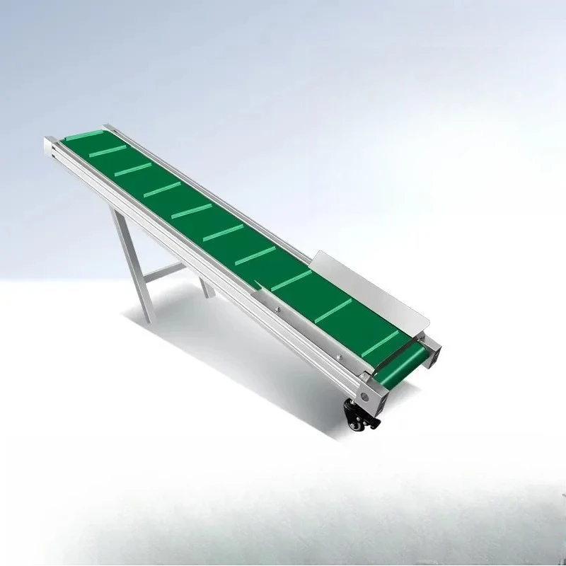 Green PVC Belt Conveyor Assembly Line Industrial Automatic Motor Driven Food Packaging Chemical Equipment Custom Factory