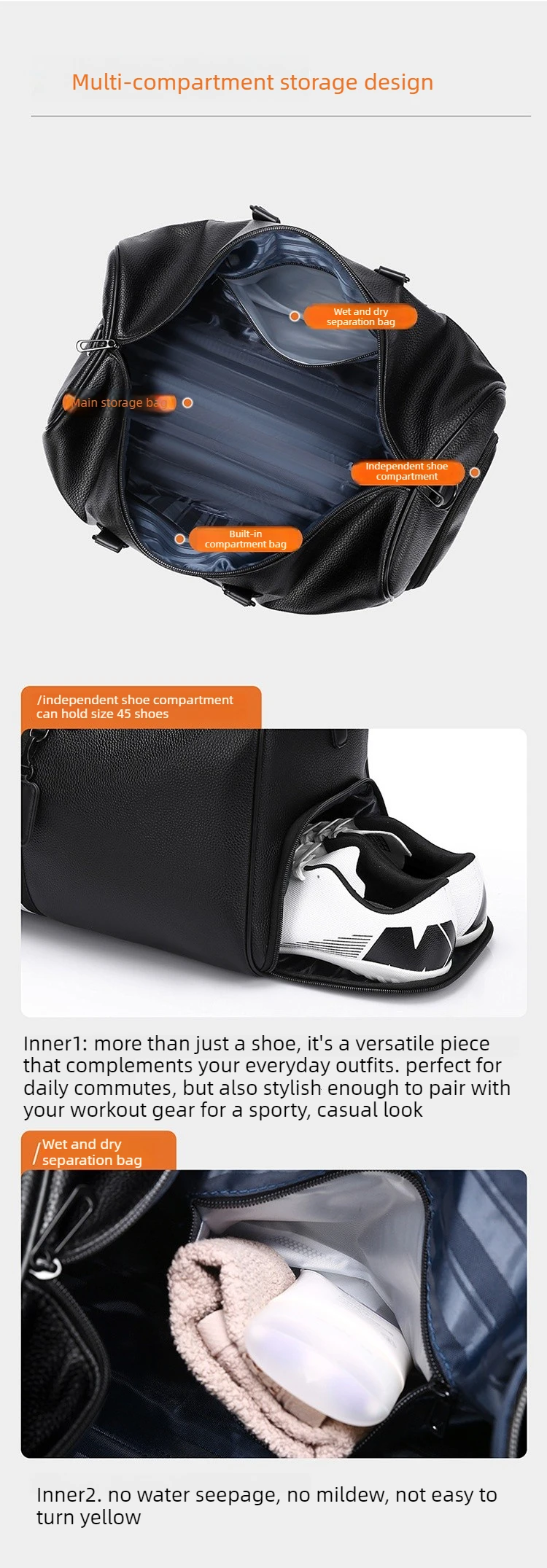 ファッションシングルショルダークロスボディバッグ、出張用、独 - Shoe Bag Travel のレビューと価格