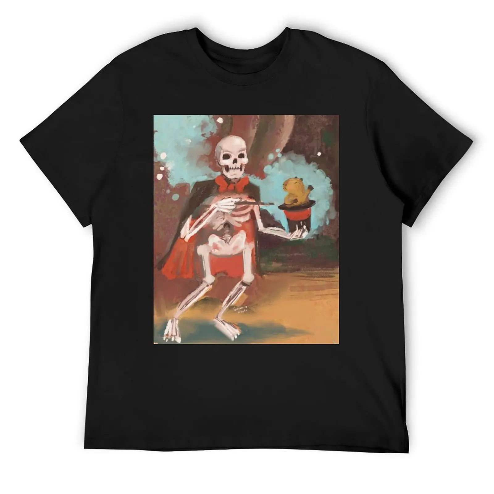 the skeleton magician T-Shirt anime clothes cute tops shirts men graphic