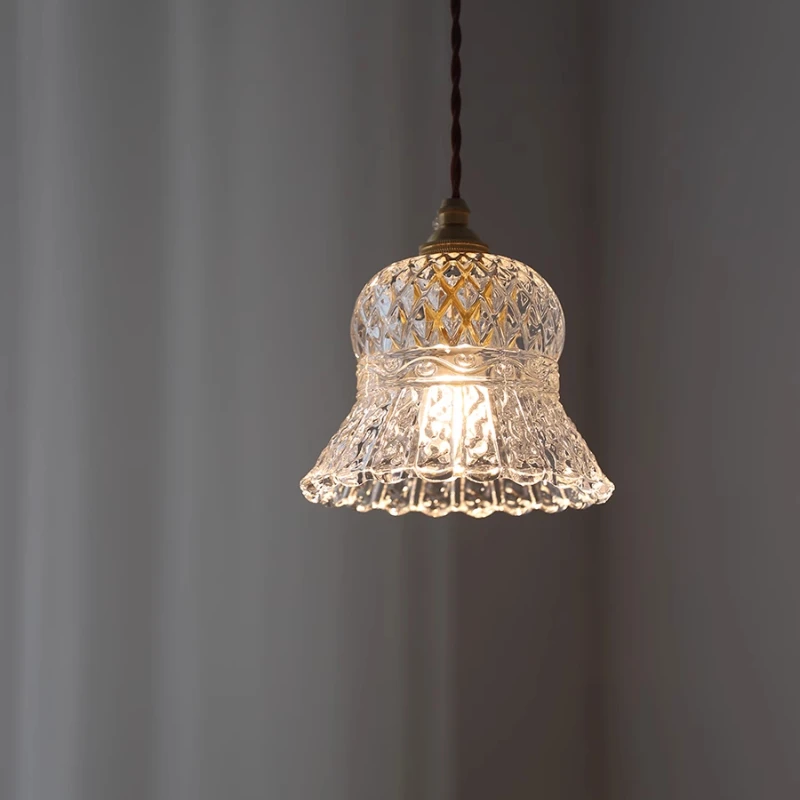 

French retro bedside lamp, homestay dressing room, bathroom, bar counter, corridor, entrance glass, brass pendant light