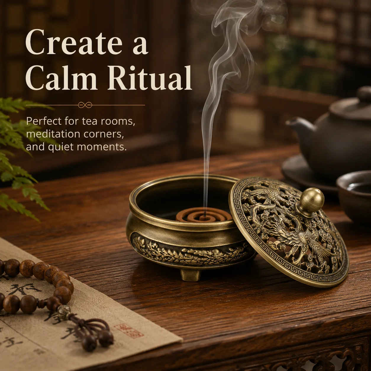 Mini-Räuchergefäß mit Drachen- und Phönix-Design, Kleiner Weihrauchbrenner für Zuhause, Kreative Schreibtischdekoration für Aromatherapie