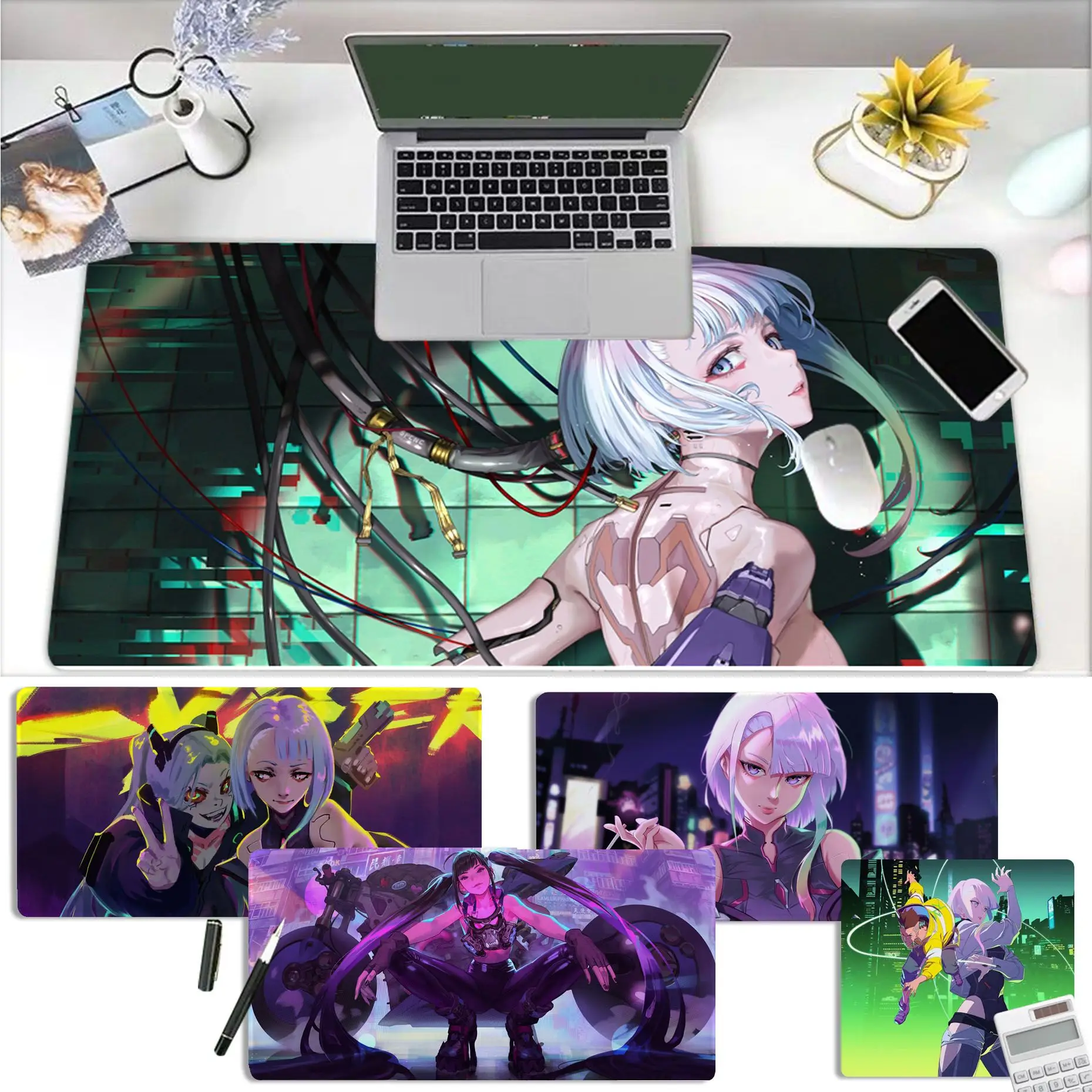 

Anime C-Cyberpunks Mousepad Beautiful Durable Rubber Mouse Mat Pad Size for CSGO Game Player Desktop PC Computer Laptop