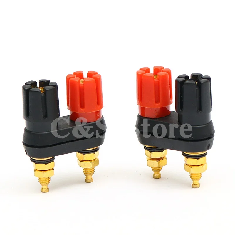 1PCS Banana plugs Couple Terminals Red Black Connector Amplifier Terminal Binding Post Banana Speaker Plug Jack
