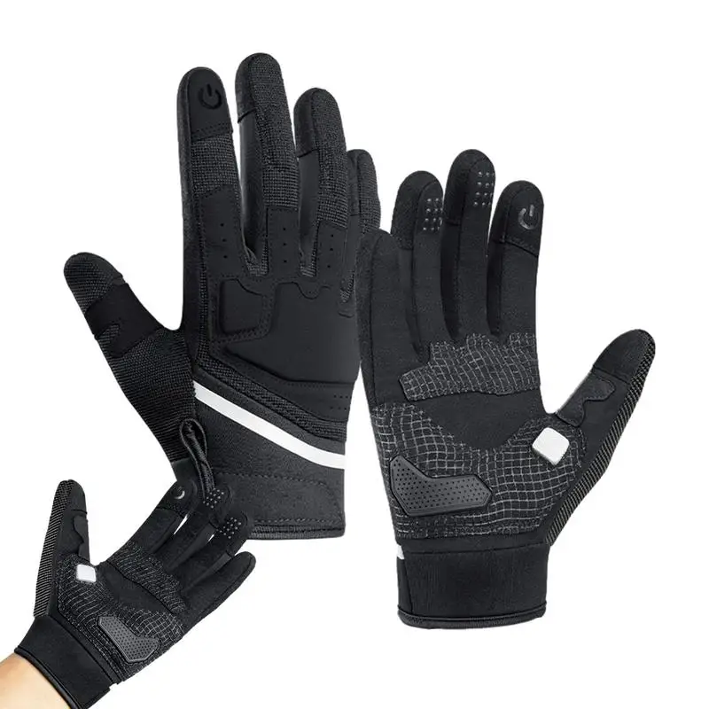 

Winter Cycling Gloves Reflective Full Finger Bicycle Gloves Full Finger Bicycle Gloves Touchscreen Shock-Absorbing Breathable