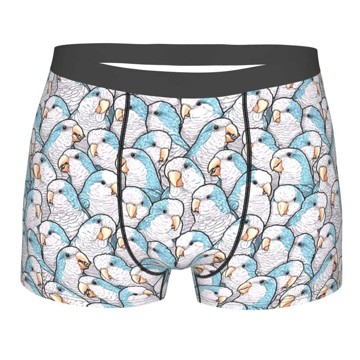 

Blue Quaker Parrots Underpants Breathbale Panties Male Underwear Print Shorts Boxer Briefs