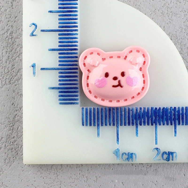 20pcs Resin Anime Cabochons for Girls Hairpin Accessories Cute Kitten Panda Bunny Frog Head Flatback Embellishments for DIY