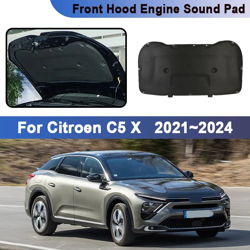 

For Citroen C5 X Versailles C5X 2021 2022 2023 2024 Front Hood Lining Sound Absorption Mat Thermal Cotton Pad Car Accessories