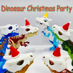 Jurassic Dinosaurs Skull Mask Building Blocks DIY Big Tyrannosaurus Action Figure Models Children Toy Magnet Hat Christmas Gifts