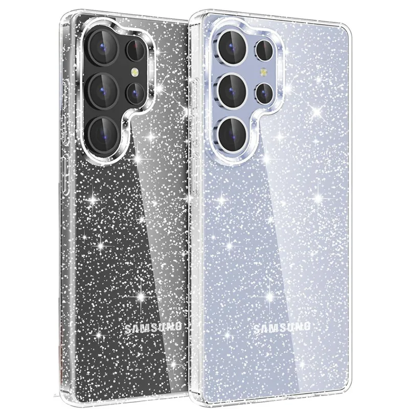 Glitter Bling Sparkle Clear Soft Case for Samsung Galaxy S25 Ultra S24 Plus S25Ultra S24Ultra Women Girls Fundas Cover Accessory