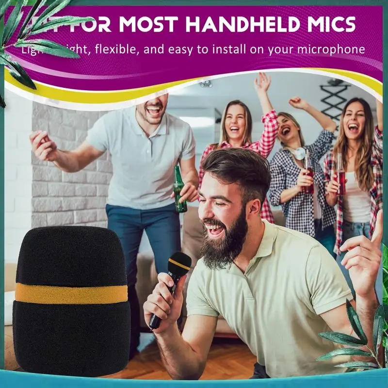(НОВИНКА) 10 шт. Ручной сценический микрофон, пенопластовый чехол для ветрового стекла, караоке, черный
