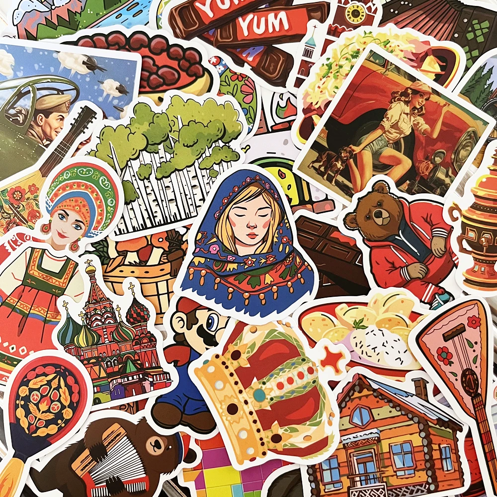 10/50PCS Russian Style Stickers Creative Decoration Laptops Stationery Skateboards Phones Refrigerators Rraffiti Stickers