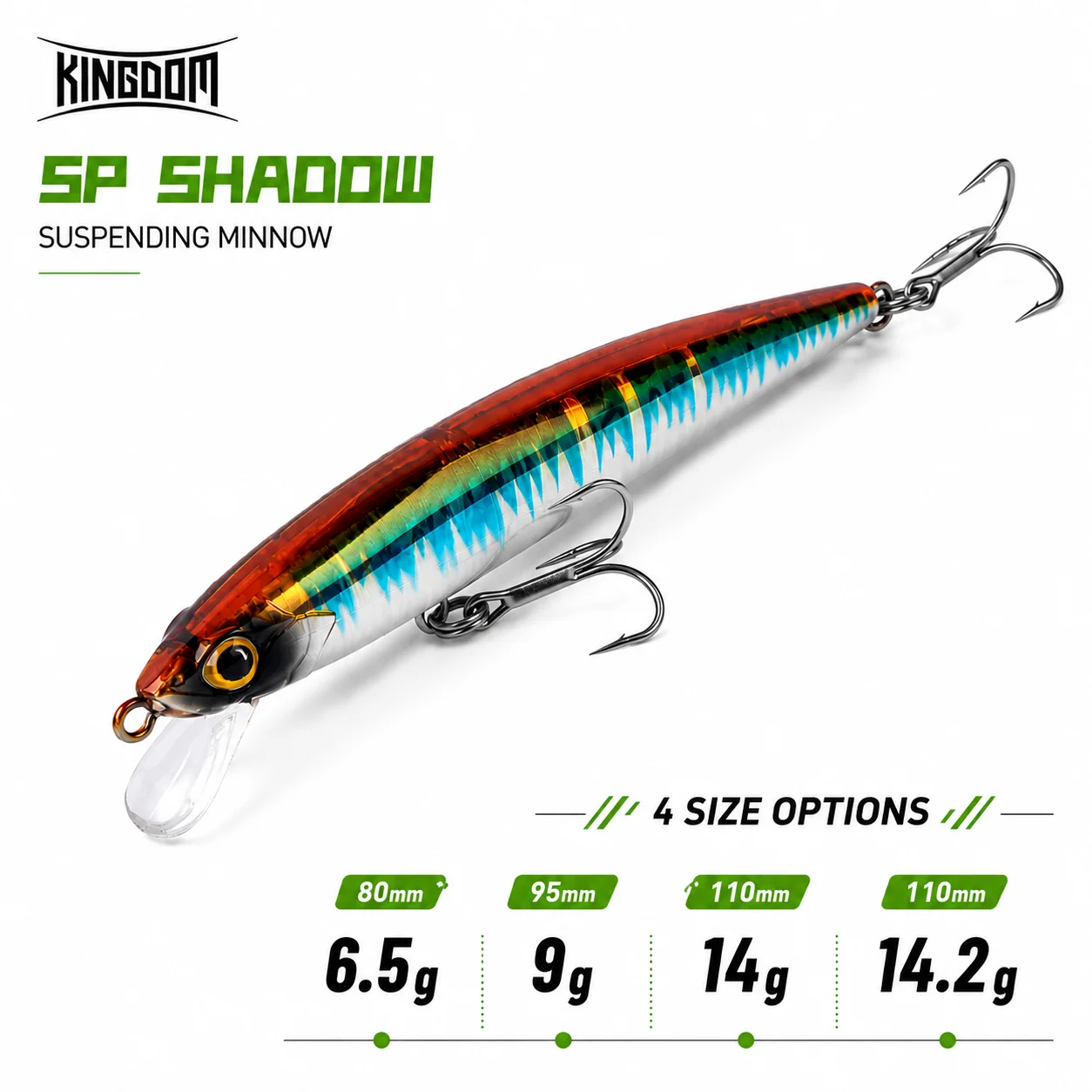 Kingdom Suspending Minnow Angelköder 6,5 g 9 g 14 g 14,2 g Wobbler Kurbelköder Künstlicher Seebarsch Hecht Hartköder Angelgerät