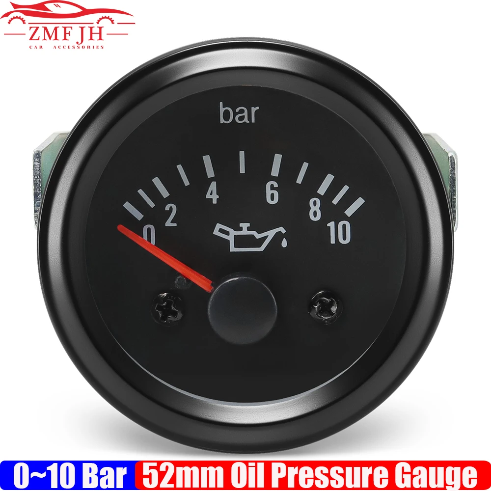 

ZMFJH 2 "52 мм 0-10BAR VDO Манометр дизельного генератора Манометр без датчика Детали генераторной установки Желтый светодиодный измеритель постоянного тока 24 В