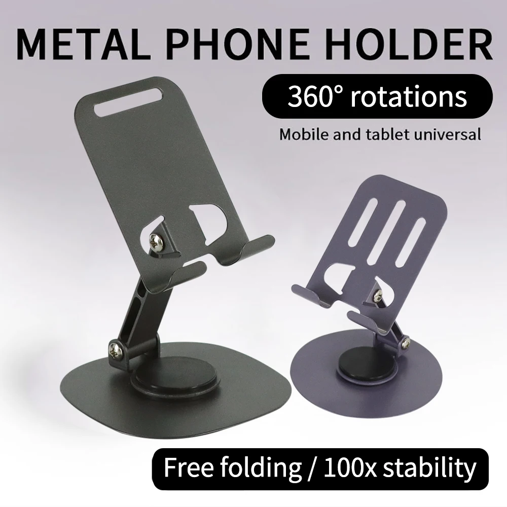 Aluminum Alloy Mobile Phone Holder Tablet Support Portable 360 Degree Rotatable Folding Stand Universal Desktop Lazy Bracket