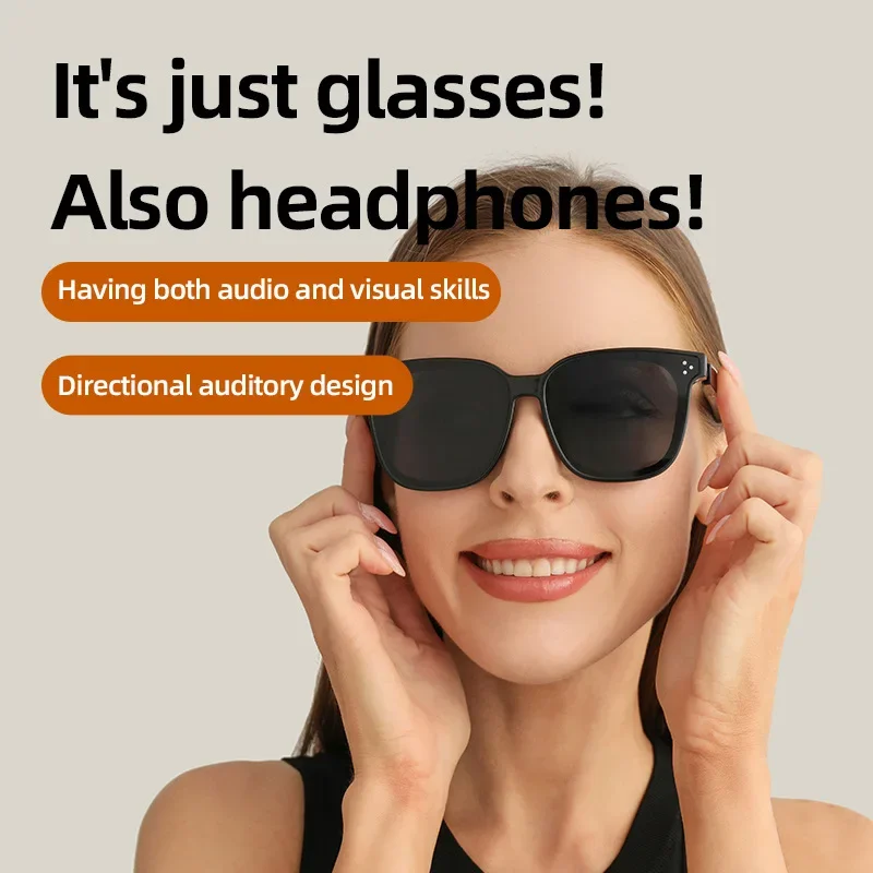 2024 New Bluetooth Glasses Smart Glasses Listening to Music and Calling Sunglasses Anti UV400 UV Support 15 Minute Fast Charging