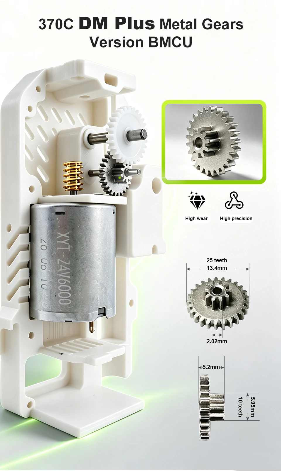 Tree Tribe AMS BMCU 370C DM PRO Messinggetriebe, hohe Drehmomentleistung, mehrfarbiger Druck, kompatible Teile für den A1 Mini MMU 3D-Drucker. – Detail 4