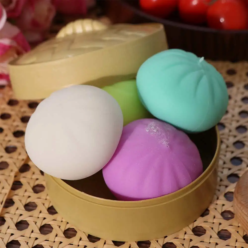 Prank Soft Cute Mini Dumplings Squishy With Steamer Squeezable Squishy Crystal Bun Pinch Food Shape Fidget Sensory