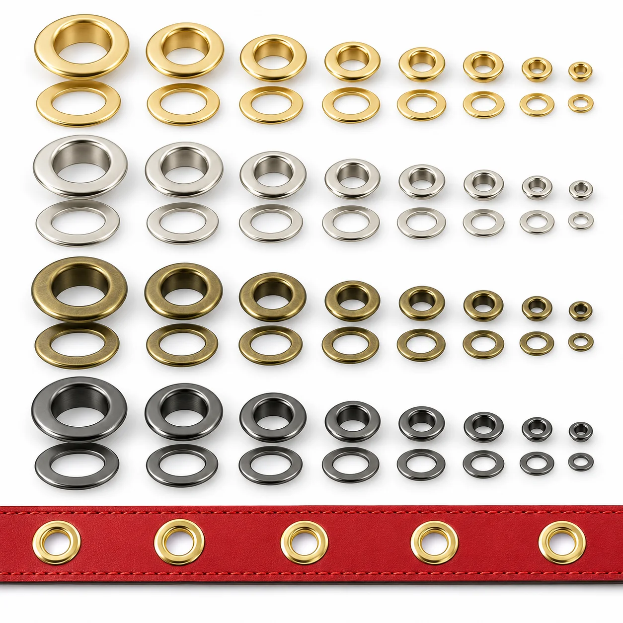 50/100Pcs 4-15mm Pure Copper Eyelet Grommets Belt Hole Rivets Shoe Lace Rings Webbing Grommet Apparel Repair Sewing Accessories