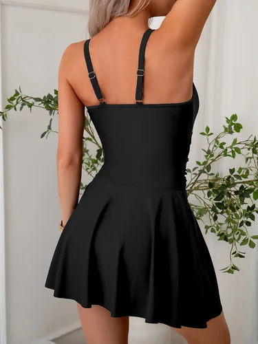 Imagen 2 del producto 2025 nuevo Bikini Sexy de una pieza para mujer, traje de baño con tirantes, traje de baño de malla, falda ajustada de realce para la playa, traje de baño para vacaciones