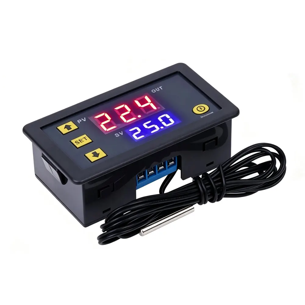 W3230 12V 24V AC110-220V Probe line 20A Digital Temperature Control LED Display Thermostat With Heat/Cooling Control Instrument