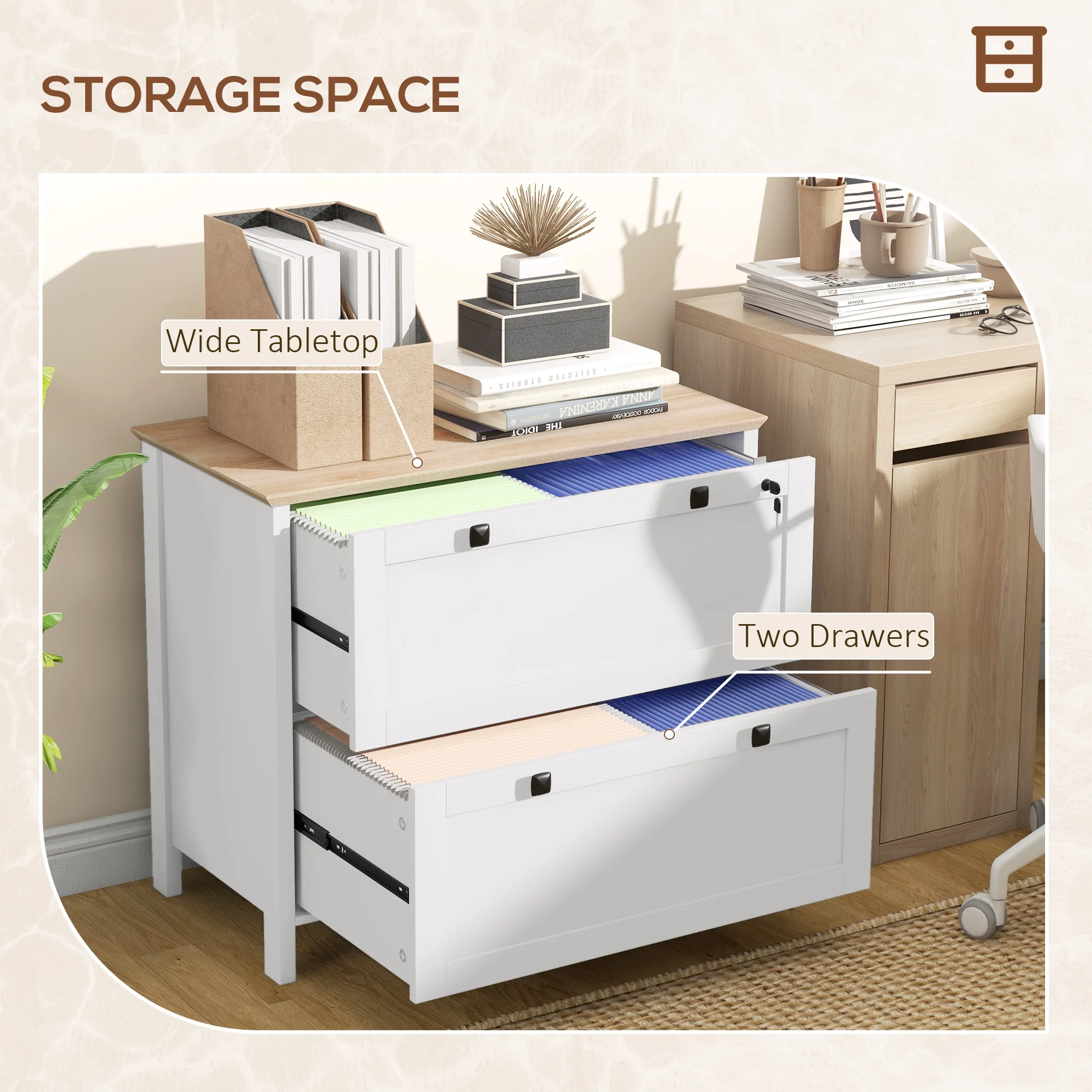 ตู้เก็บเอกสาร 2 ลิ้นชักพร้อมกุ - File Cabinet Lateral บทวิจารณ์และราคา