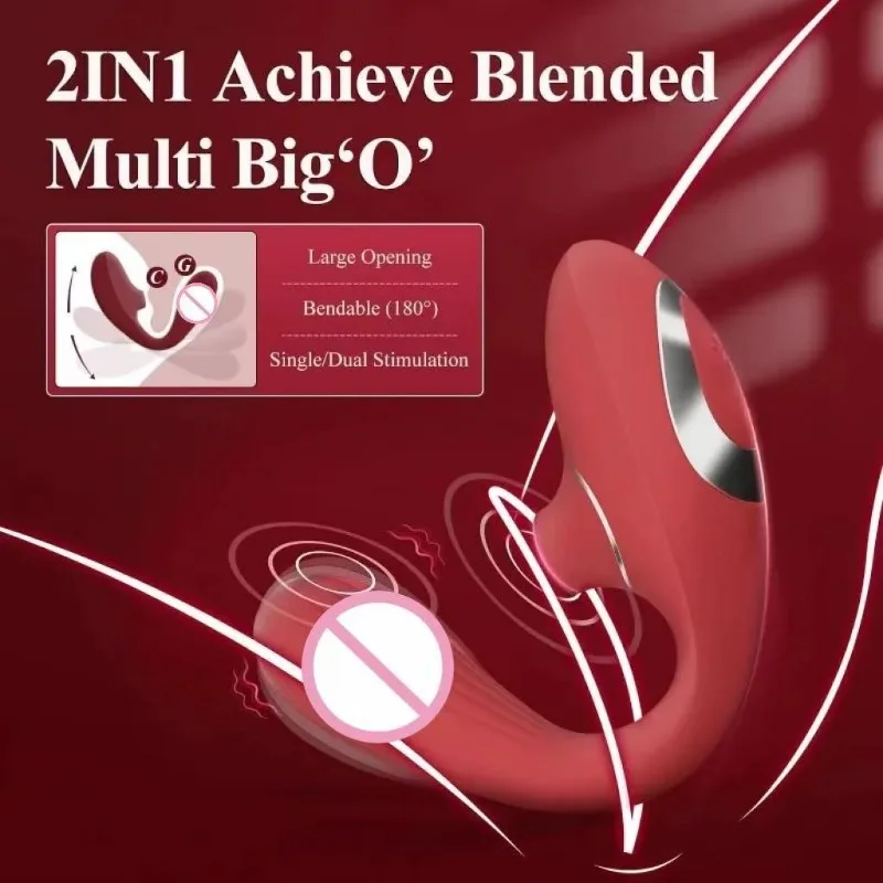 Clitoral Vagina Sucking Vibrator Bendable Clitoris Breasts G-spot Tongue Stimulator 360 Degree Rotating Dildo Female Masturbator