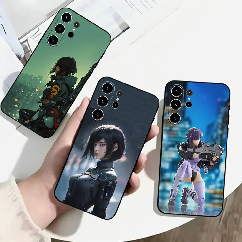 Ghost in the S-Shell Phone Case For Samsung S25,S24,S21,S22,S23,S30,Ultra,S20,Plus,Fe,Lite,Note,10,Black Cover