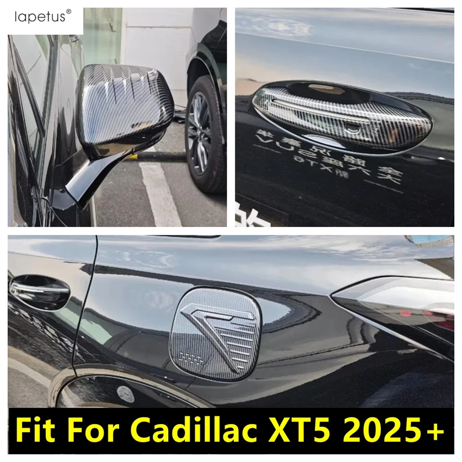 

Rearview Mirror / Fuel Tank Oil Cap / Door Handle Decoration Cover Trim For Cadillac XT5 2025 2026 ABS Carbon Fiber Accessories