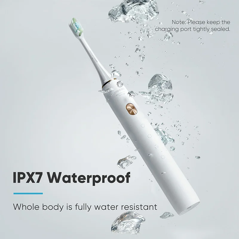 SOOCAS X3U Ultrasonic Toothbrush USB Rechargeable Waterproof With Three Heads For Adult