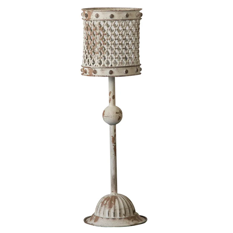 French retro old floor candlestick ornament shooting props wedding romantic decoration hollow ornament against the wall