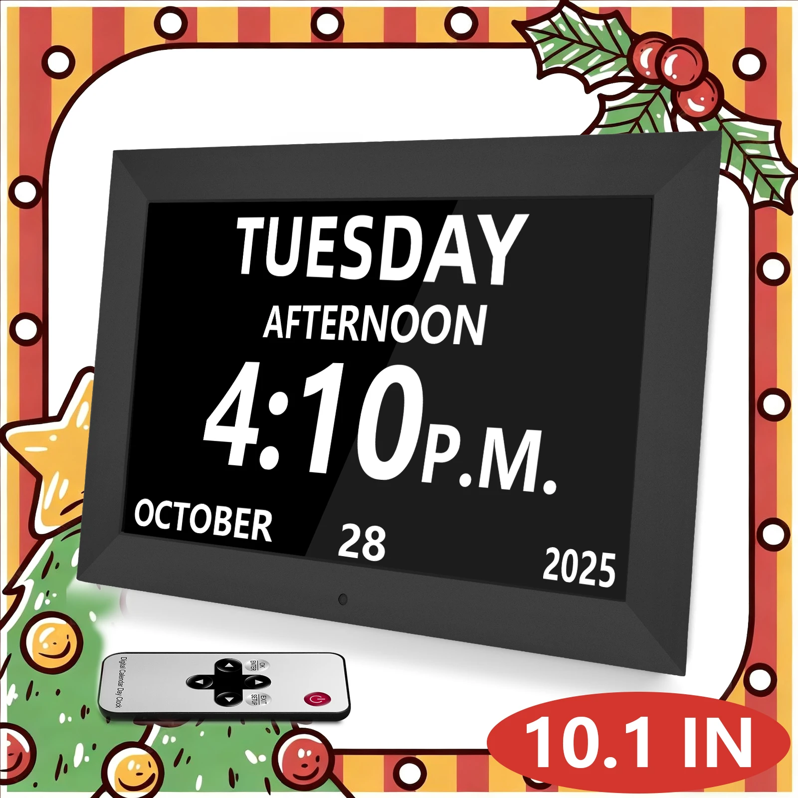 21 Alarms Digital LED Calendar Clock with Multi-Languages to display. Medicine Time Reminder for Elder.Home Desk Wall Decoration
