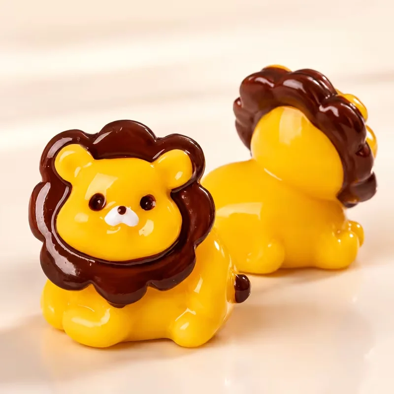 4/8pcs Mini Resin Lion Miniatures, Cute Animal Figurines Fairy Garden Accessories for Micro Landscape