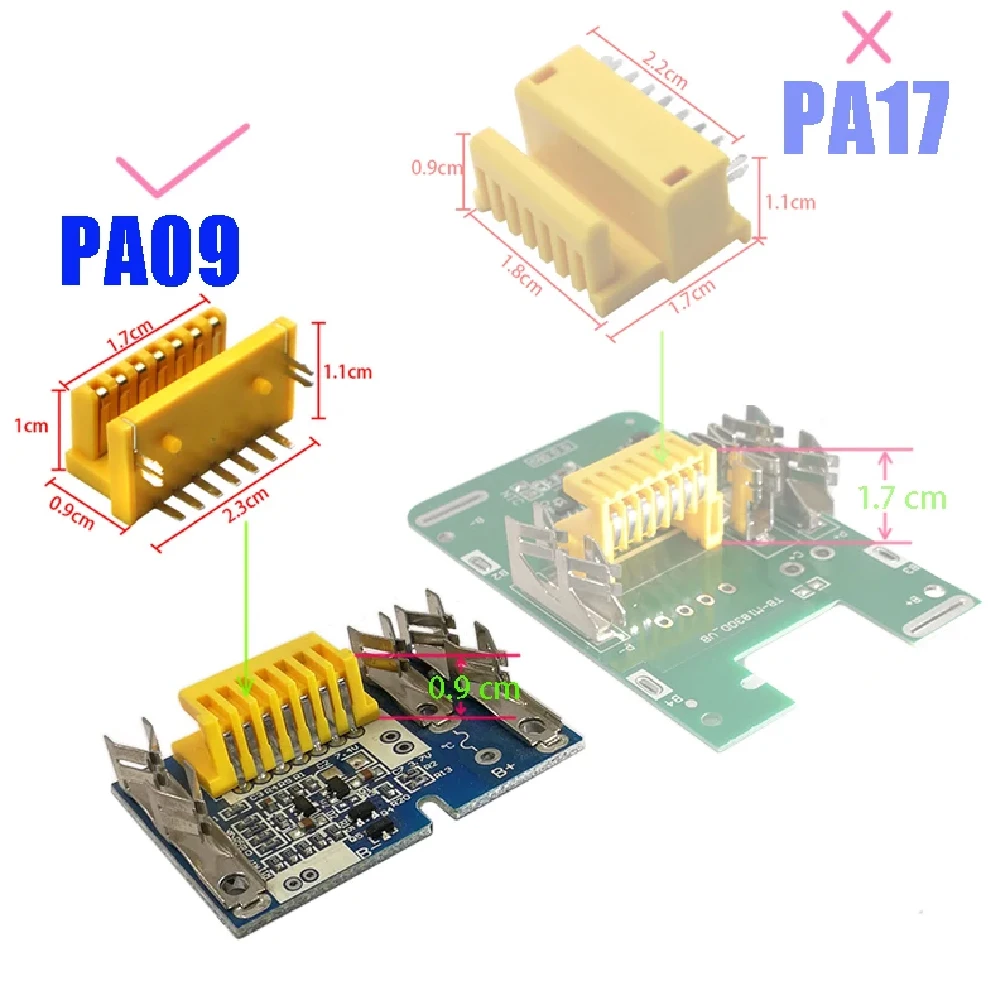 BL1830 PCB BMS Charging Protection Board Connector Terminal PA09 For Makita Li-ion Battery Adapter Converter BL1430 BL1815