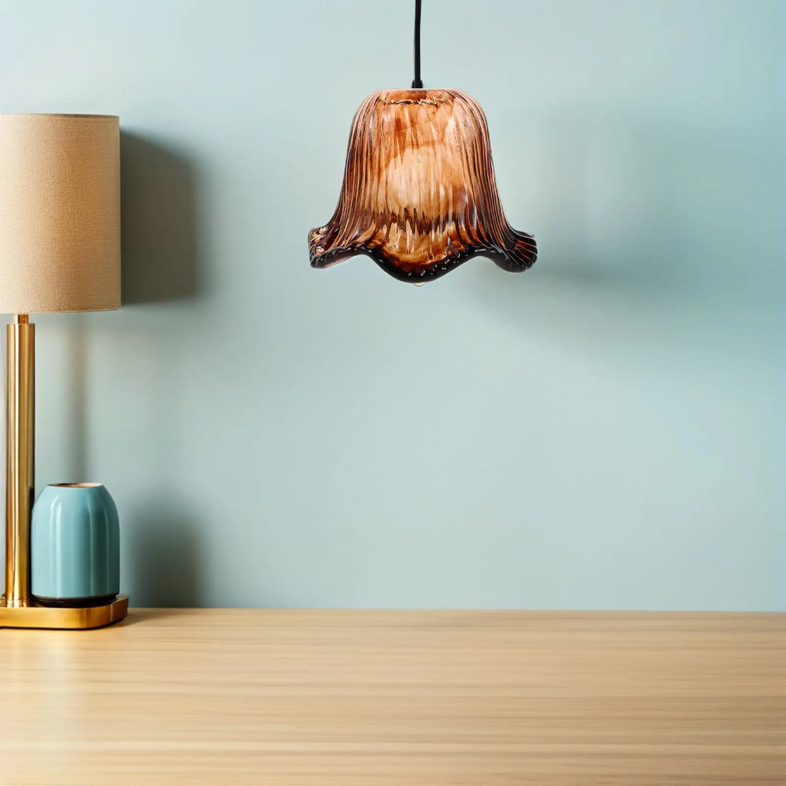 Glass Lamp Shade 42Mm Fitter Opening Retro Vintage Pendant Lampshade Replacement Cover for Table Floor Wall Lighting Fixtures
