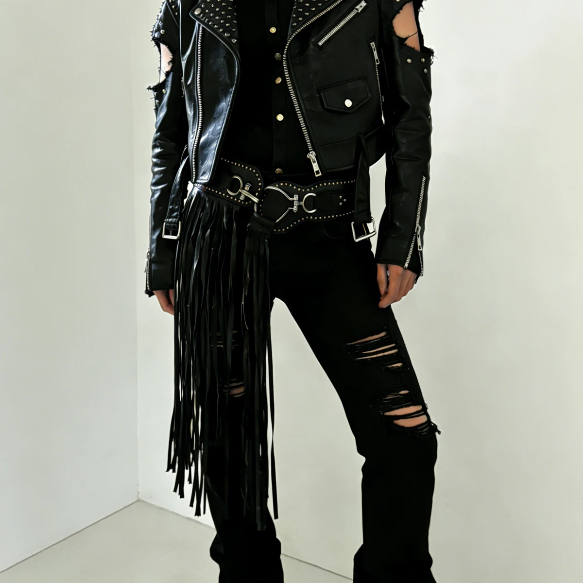 Jeans Pants Decor Long Tassel Jazz Dance Scarf Irregular Harajuku Y2K Belt For Men Women Streetwear High Waist Gothic Jeans Belt
