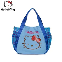 Sanrio Hello Kitty Women's Large Capacity Single Shoulder Bag Cute Sweet Y2k Girl Style Blue Handbag Korean Version Causal Tote