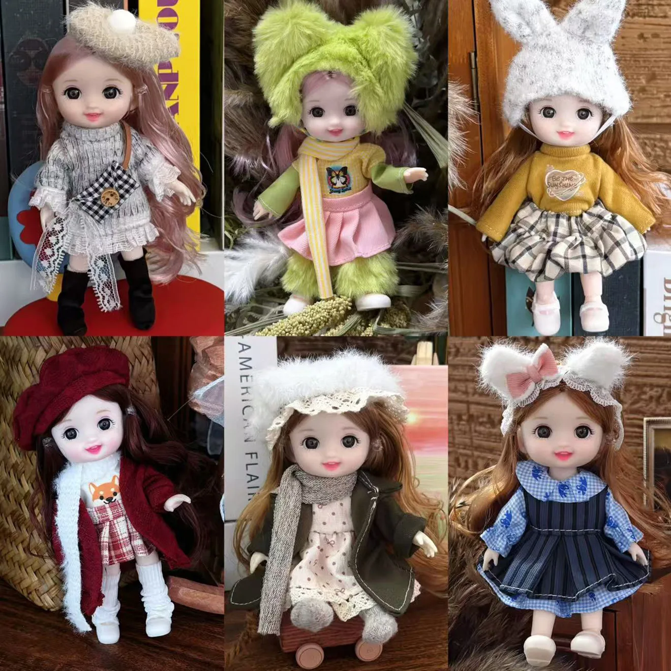 

16 см милые куклы-принцессы Maruko для девочек, игрушки в масштабе 1/8 BJD, яркие мультяшные куклы, модный комплект одежды, игровой домик, игрушки, подарок на день рождения