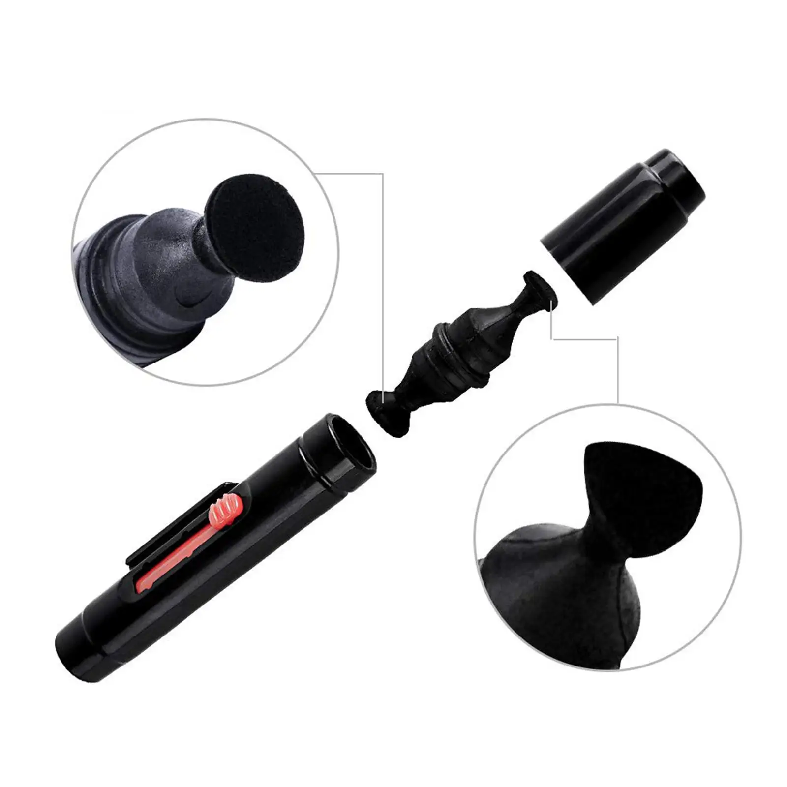 Lens Cleaning Kit 3 in 1 Portable Tools with Soft Brush Air Blower and Cloth for Camera Filter Binocular Watch Jewelry
