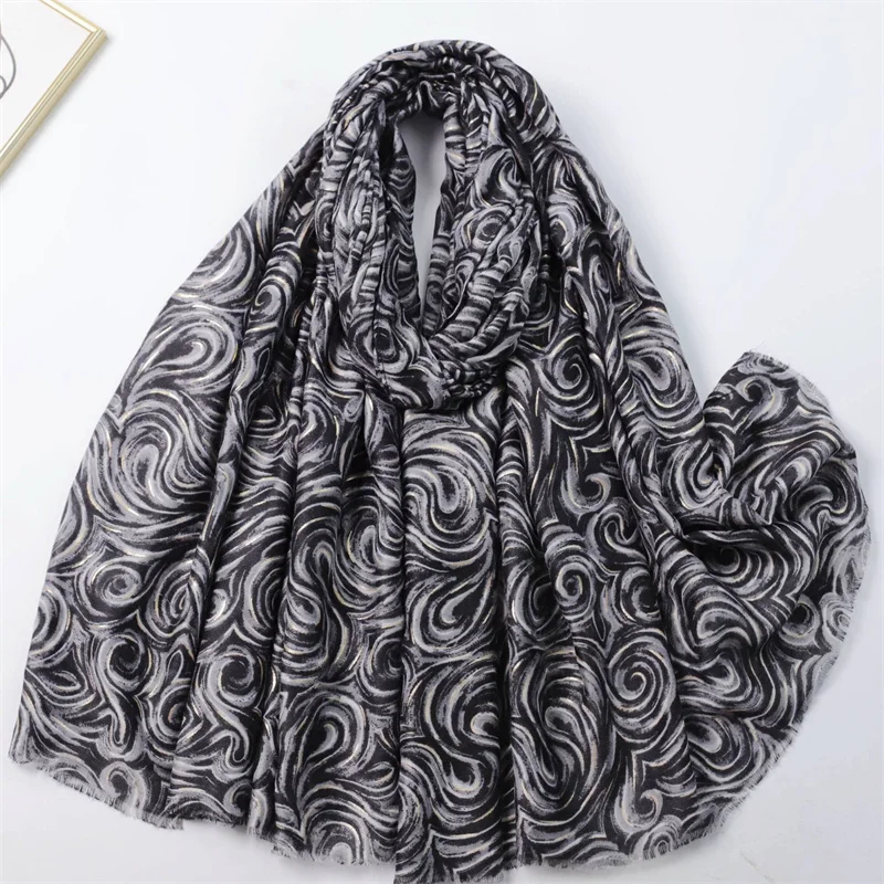 

Fashion Winter Abstract Painting Fringe Viscose Shawl Scarf Lady High Quality Wrap Pashmina Stole Bufandas Muslim Hijab 180*90Cm