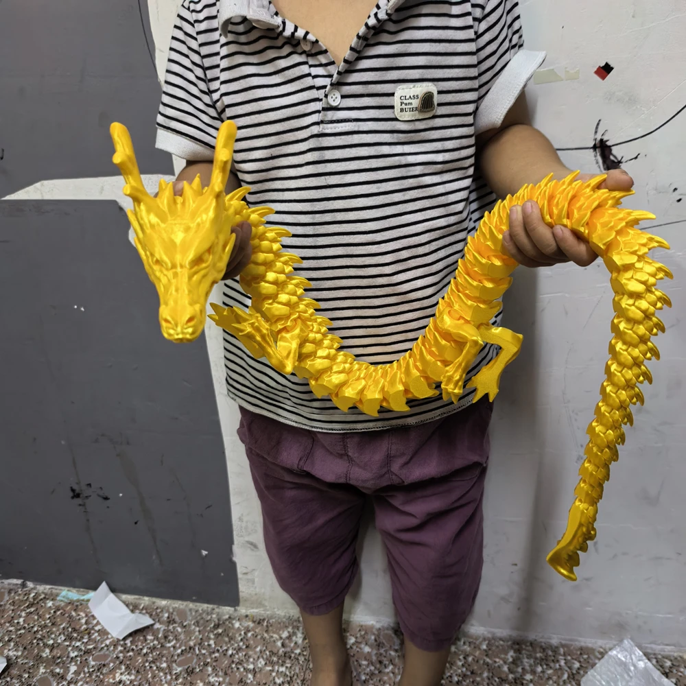 30CM 90cm 3D Printed Conjoined Dragon Ornaments Joints Can Move Creative Dragon Plants Rockery Fish Tank Landscaping Decoration