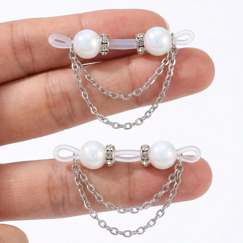 1 Pair Non-Piercing Fake Nipple Rings, Women's Fake Nipple Rings, Valentine's Day Gift, Adjustable Size, Chain Nipple Rings