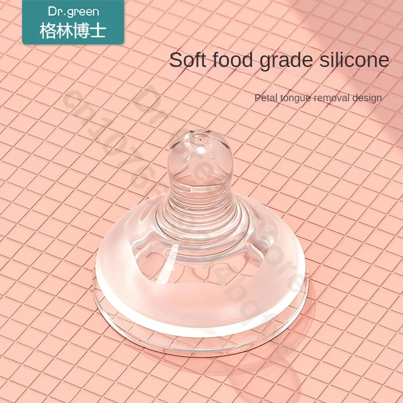 Dr.Green-biberón de boca ancha para bebé recién nacido, botella de vidrio de 150ml/240ml, aislamiento sellado, llenado rápido de leche, botellas