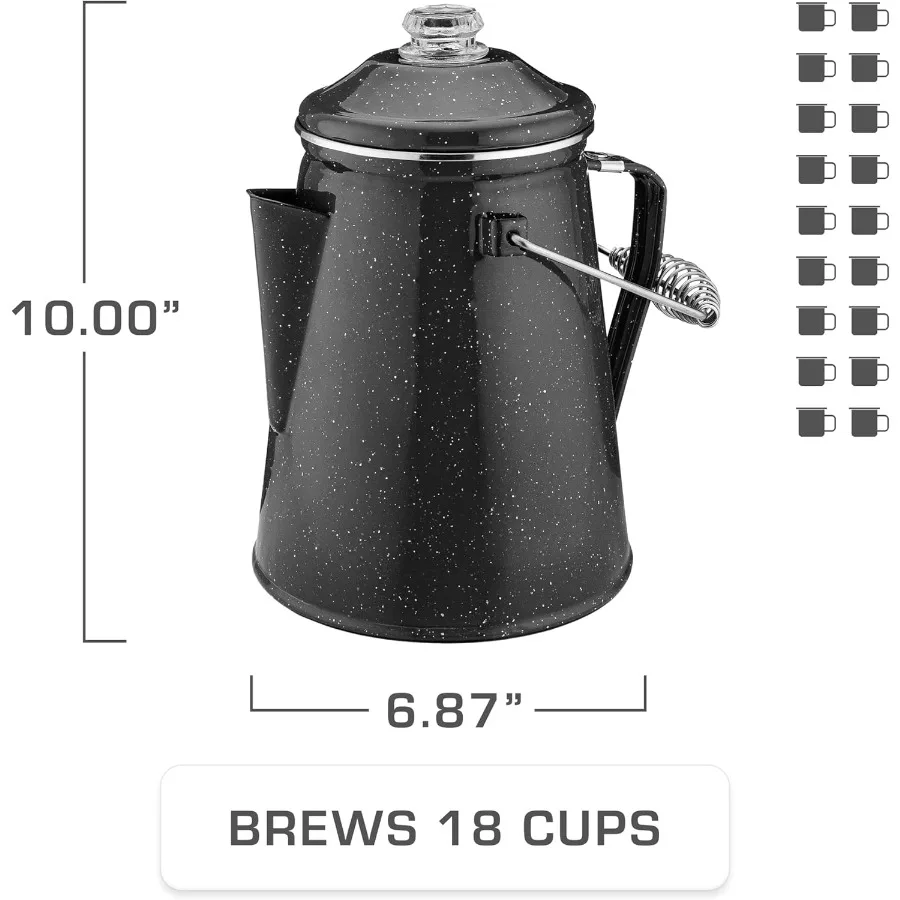 Classic Percolator Coffee Pot for Outdoor Camping and Group Adventures Ideal for Brewing Large Batches on a Campfire Perfect fo