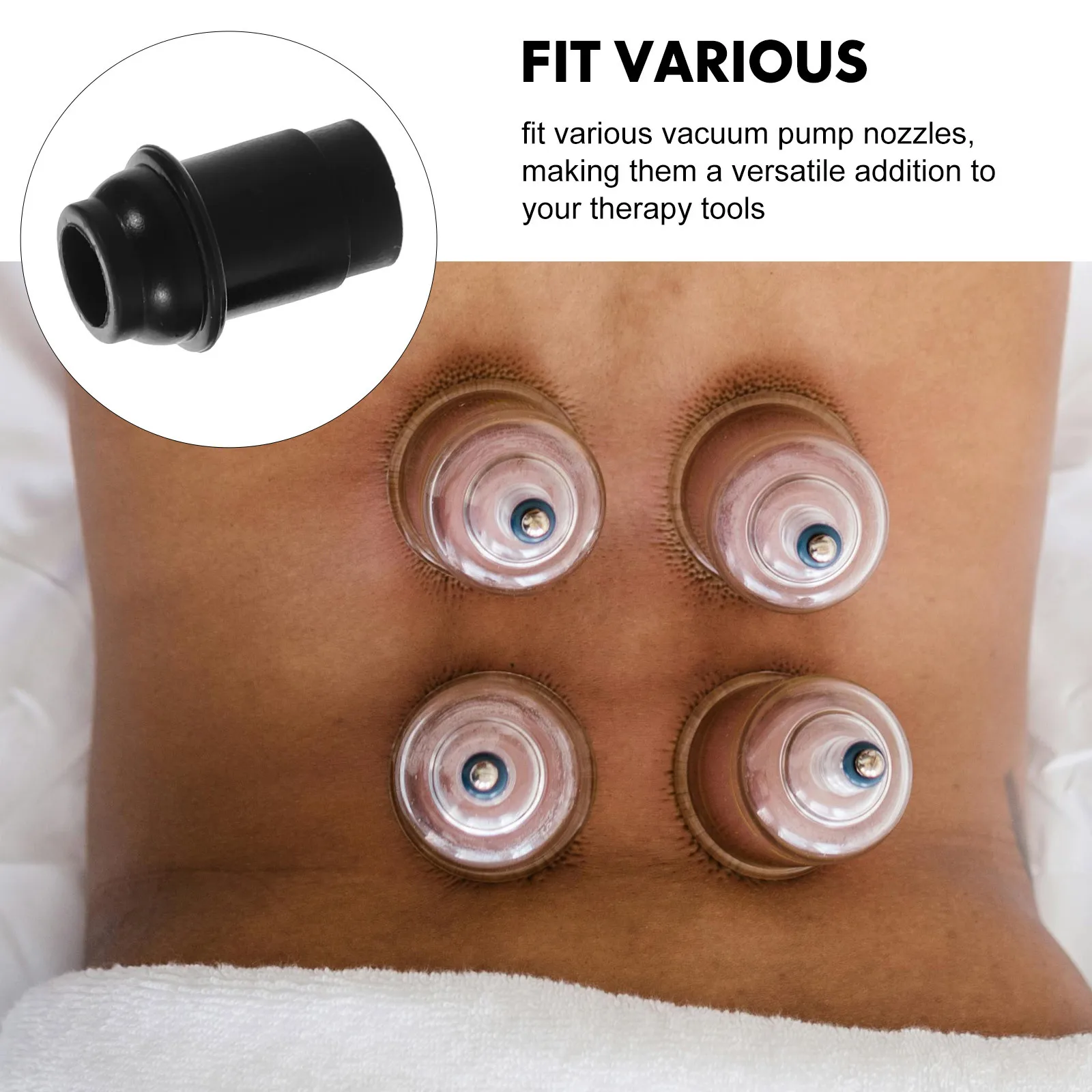 10 قطعة مضخة يدوية للحجامة الصينية نصائح موصلات شفط طويلة الأمد للاستخدام العائلي مضخة ملحقات الحجامة المفرغة