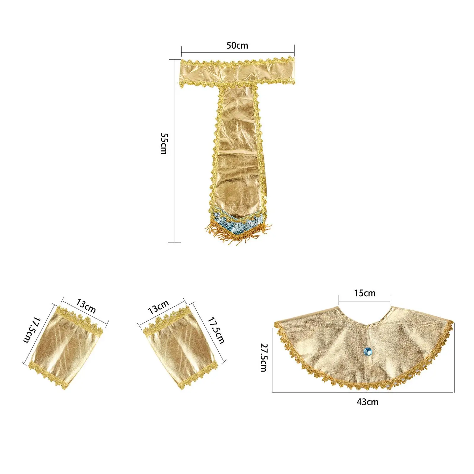 Accessoires de Costume égyptien pour adultes, ceinture pour événement de carnaval, col, manchettes, couvre-chef