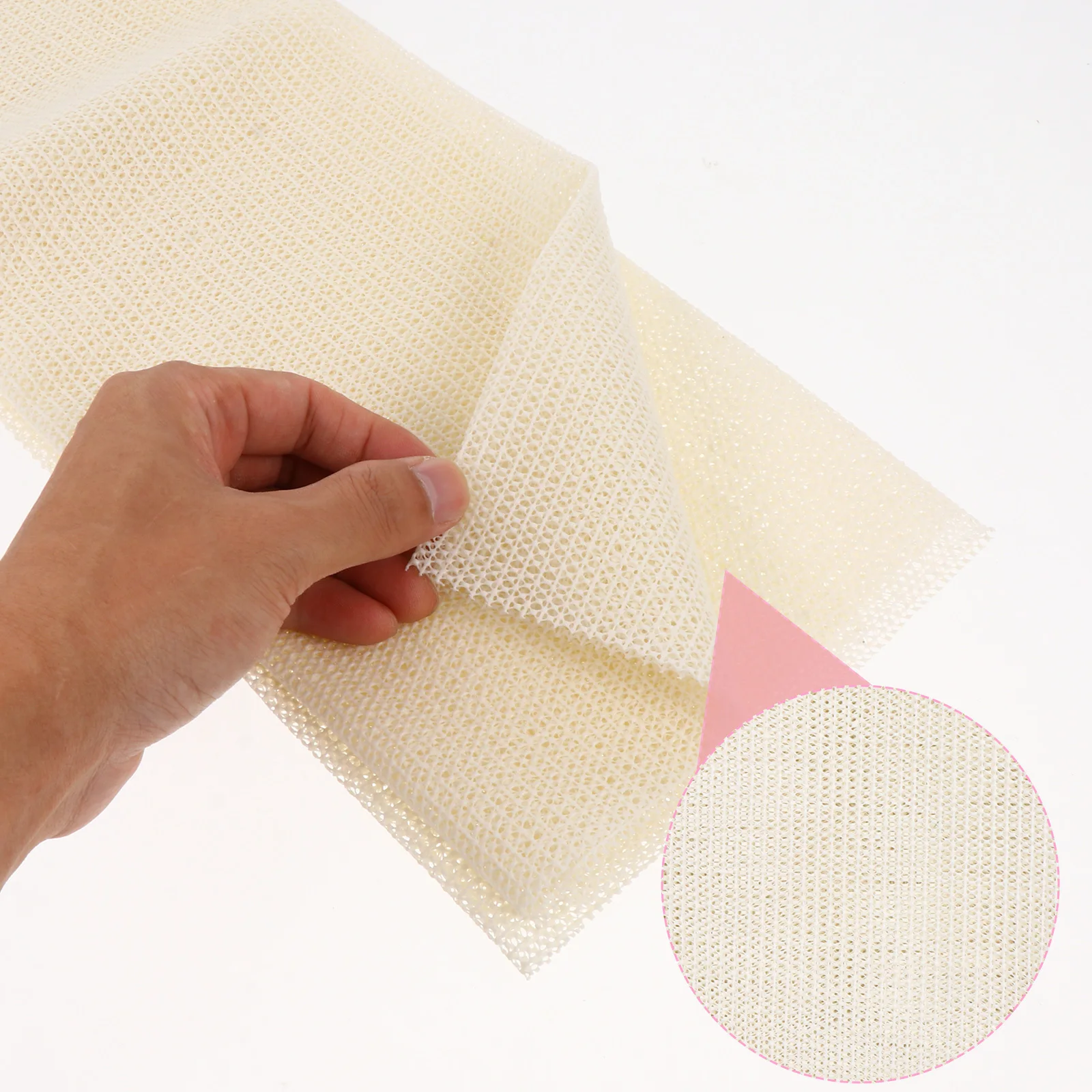 

2pcs Non-Slip Rug Pad Thick Latex Cushioning For Carpet Hard Floor Protection Trim To Fit Multi-Function Grip Mat Beige