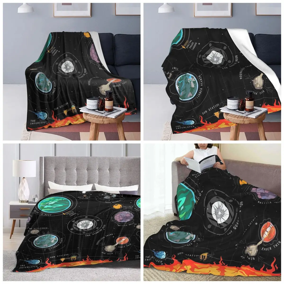 Outer Wilds System Blanket Soft Warm Flannel Throw Blanket Cover for Bed Travel Home Couch