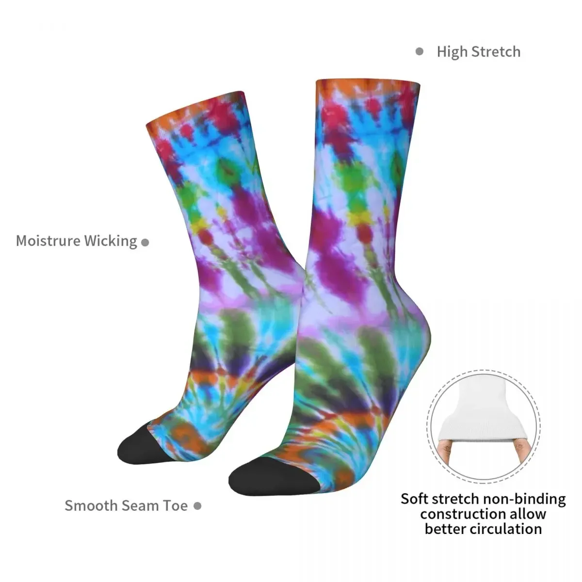 Tie Dye Socks Harajuku High Quality Stockings All Season Long Socks Accessories for Unisex Gifts