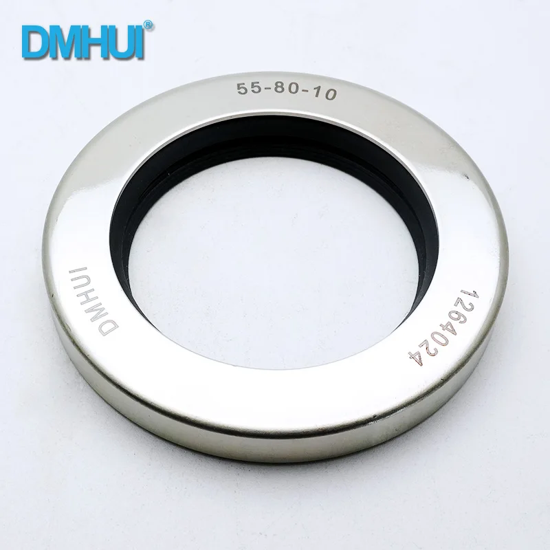 

DMHUI Rotary Screw Air Compressor Oil Seal 55-80-10 B2PT Type Double Lip Stainless Steel PTFE Low Friction Shaft Seal 55x80x10mm
