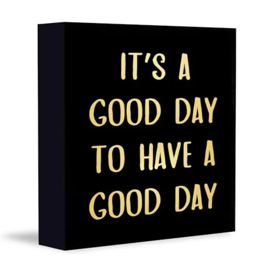 Black Gold It's a Good Day To Have a Good Day Positive Office Wooden Box Sign, Baby Girls Boys Room Nursery Decor, Inspirationa